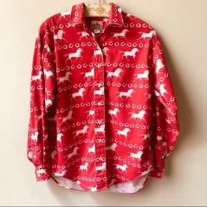 long sleeve shirt horses print